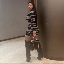 Load image into Gallery viewer, Sexy Knits Contrast Color Mini Dress
