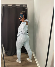 Load image into Gallery viewer, Solid Color Hooded Hollow Out Knit Two Piece Pants Set
