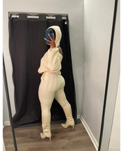 Load image into Gallery viewer, Solid Color Hooded Hollow Out Knit Two Piece Pants Set
