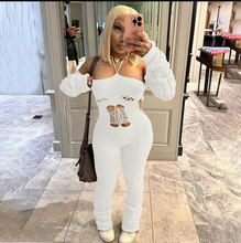 Load image into Gallery viewer, Sexy Backless Strappy Knit Long Sleeve Slim Jumpsuits
