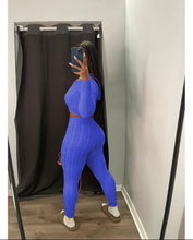 Load image into Gallery viewer, Solid Color Sweater Knit Long Sleeve Two Piece Pants Set
