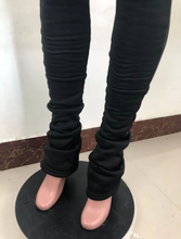 Load image into Gallery viewer, Plus Size Solid Plush Sweatshirt Stacked Pants 2 Piece Set
