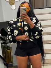 Load image into Gallery viewer, Floral Single-breasted Short Coat

