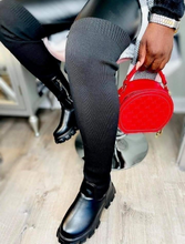 Load image into Gallery viewer, Fashion PU Leather knitted Patchwork Long Boots
