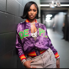 Load image into Gallery viewer, Embroidery Splicing Contrast Color Baseball Jacket
