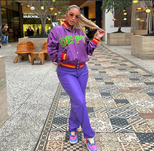 Load image into Gallery viewer, Embroidery Splicing Contrast Color Baseball Jacket
