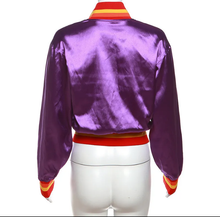 Load image into Gallery viewer, Embroidery Splicing Contrast Color Baseball Jacket
