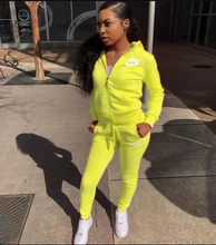 Load image into Gallery viewer, Plus Size Sports Fashion Casual Hood Coat Pants 2 Piece Set
