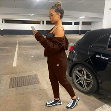 Load image into Gallery viewer, Plus Size Sports Fashion Casual Hood Coat Pants 2 Piece Set
