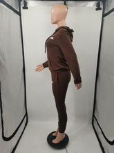 Load image into Gallery viewer, Plus Size Sports Fashion Casual Hood Coat Pants 2 Piece Set
