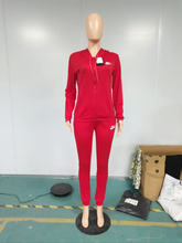 Load image into Gallery viewer, Plus Size Sports Fashion Casual Hood Coat Pants 2 Piece Set
