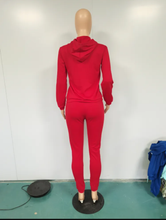 Load image into Gallery viewer, Plus Size Sports Fashion Casual Hood Coat Pants 2 Piece Set
