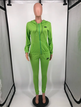 Load image into Gallery viewer, Plus Size Sports Fashion Casual Hood Coat Pants 2 Piece Set
