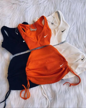 Load image into Gallery viewer, Sexy Solid Sleeveless Top Drawstring Skirt Suit
