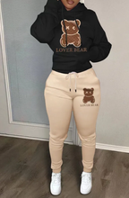Load image into Gallery viewer, Thickened Hooded Bear Pattern Sweatshirt Pants Casual Sports Suit
