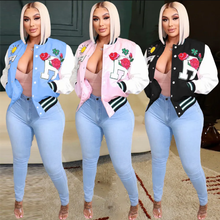 Load image into Gallery viewer, Tweed Print Patchwork Fashion Baseball Jacket
