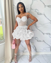 Load image into Gallery viewer, Plus Size Hot Diamond Sling Mesh Splicing Cake Dress
