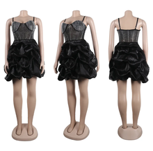 Load image into Gallery viewer, Plus Size Hot Diamond Sling Mesh Splicing Cake Dress
