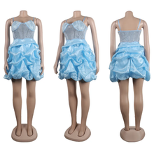 Load image into Gallery viewer, Plus Size Hot Diamond Sling Mesh Splicing Cake Dress
