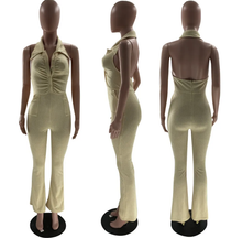 Load image into Gallery viewer, Solid Halter Backless Jumpsuit
