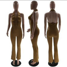 Load image into Gallery viewer, Solid Halter Backless Jumpsuit
