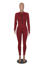 Load image into Gallery viewer, Casual Sports Zipper Long Sleeve Jumpsuit

