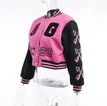 Load image into Gallery viewer, Fashion Letter Embroider Print Patchwork Baseball Jacket
