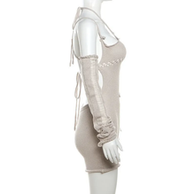 Load image into Gallery viewer, Sexy Hollow Out Knits Tie Up Tight Romper
