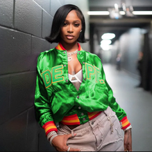 Load image into Gallery viewer, Letter Print Patchwork Long Sleeve Baseball Jacket
