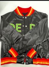 Load image into Gallery viewer, Letter Print Patchwork Long Sleeve Baseball Jacket
