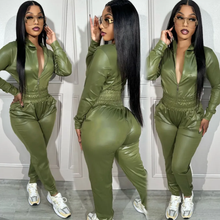Load image into Gallery viewer, Casual Long Sleeve Zipper Hoodies Sport 2 Piece Pants Set
