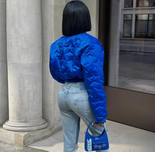 Load image into Gallery viewer, Star Embossed Thumb Button Pad Thickened Warm Jacket
