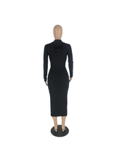 Load image into Gallery viewer, Solid Color Long Sleeve Zipper Hooded Maxi Dress
