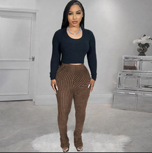 Load image into Gallery viewer, Fashion Furry Slim Stacked Pants
