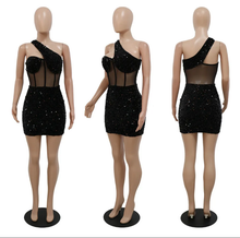 Load image into Gallery viewer, Sexy Sequin Nightclub Party Mini Dress
