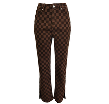 Load image into Gallery viewer, Plus Size Plaid Print Casual Split Pants
