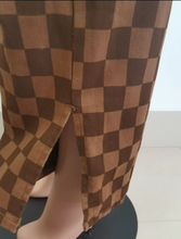 Load image into Gallery viewer, Plus Size Plaid Print Casual Split Pants
