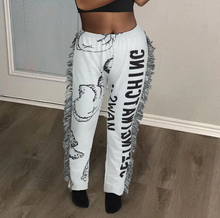 Load image into Gallery viewer, Colorful Pattern Tassel Fleece Pants
