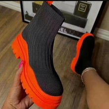 Load image into Gallery viewer, Round Head Knitted Elastic Socks Short Boots

