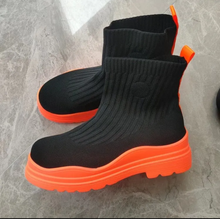 Load image into Gallery viewer, Round Head Knitted Elastic Socks Short Boots
