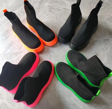 Load image into Gallery viewer, Round Head Knitted Elastic Socks Short Boots
