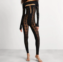 Load image into Gallery viewer, Sexy Knit Hollow Out Tight Solid Jumpsuit
