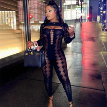 Load image into Gallery viewer, Sexy Knit Hollow Out Tight Solid Jumpsuit
