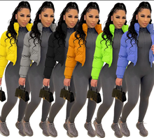 Load image into Gallery viewer, Plus Size Winter Zipper Cotton-padded Puffer Coats
