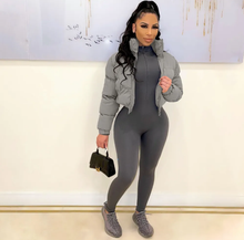 Load image into Gallery viewer, Plus Size Winter Zipper Cotton-padded Puffer Coats
