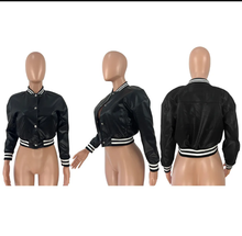 Load image into Gallery viewer, Leather Casual Baseball Jacket
