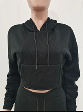 Load image into Gallery viewer, Solid Fleece Hoodie Top Pile Pants Casual Two Piece Sets
