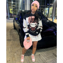 Load image into Gallery viewer, Fashion Print Long Sleeve Hooded Sweatshirt
