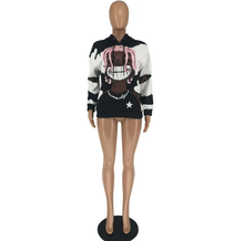 Load image into Gallery viewer, Fashion Print Long Sleeve Hooded Sweatshirt

