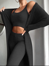 Load image into Gallery viewer, Sexy V-Neck Plush Vest and Pants Three Piece Set

